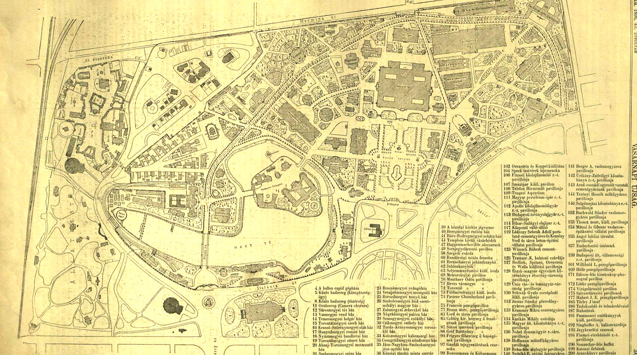 Az Ezredéves Országos Kiállítás helyszínrajza Forrás: Vasárnapi Újság 1896/19.